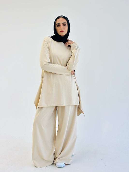 Cotton sports suit_Beige