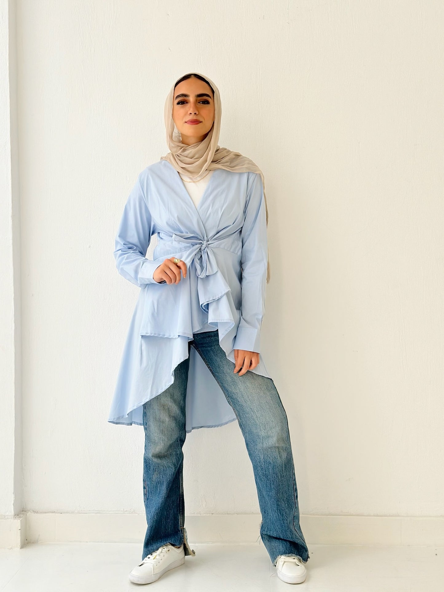 Wrap Blouse _baby blue