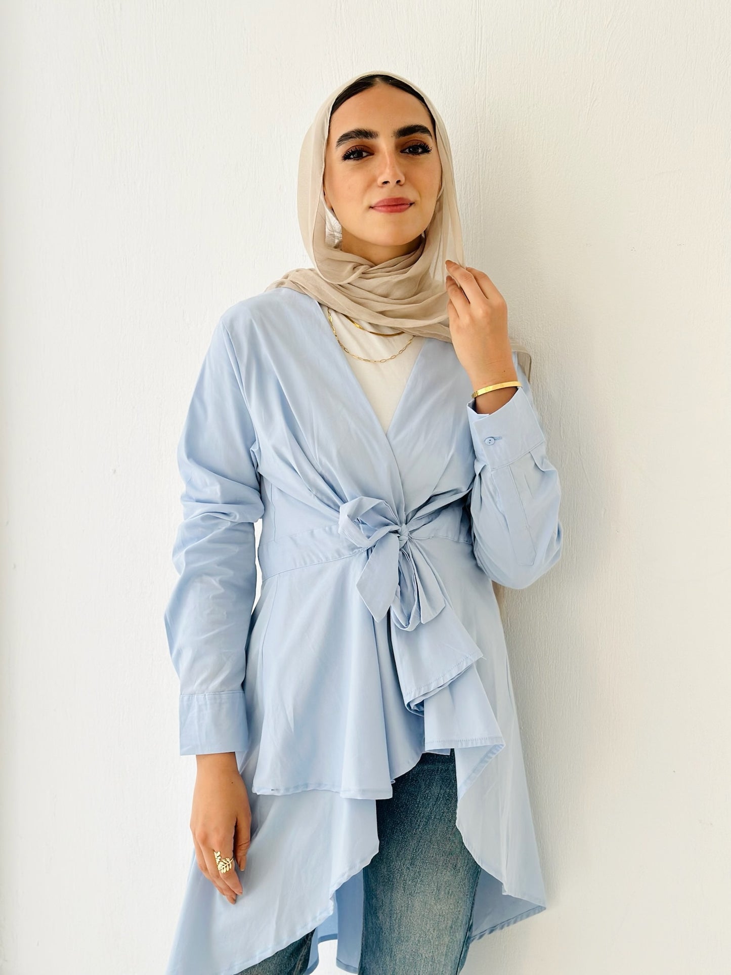 Wrap Blouse _baby blue