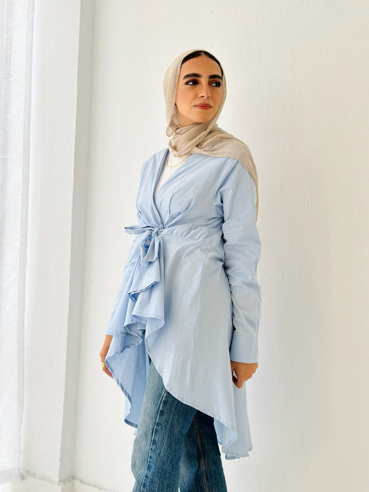 Wrap Blouse _baby blue