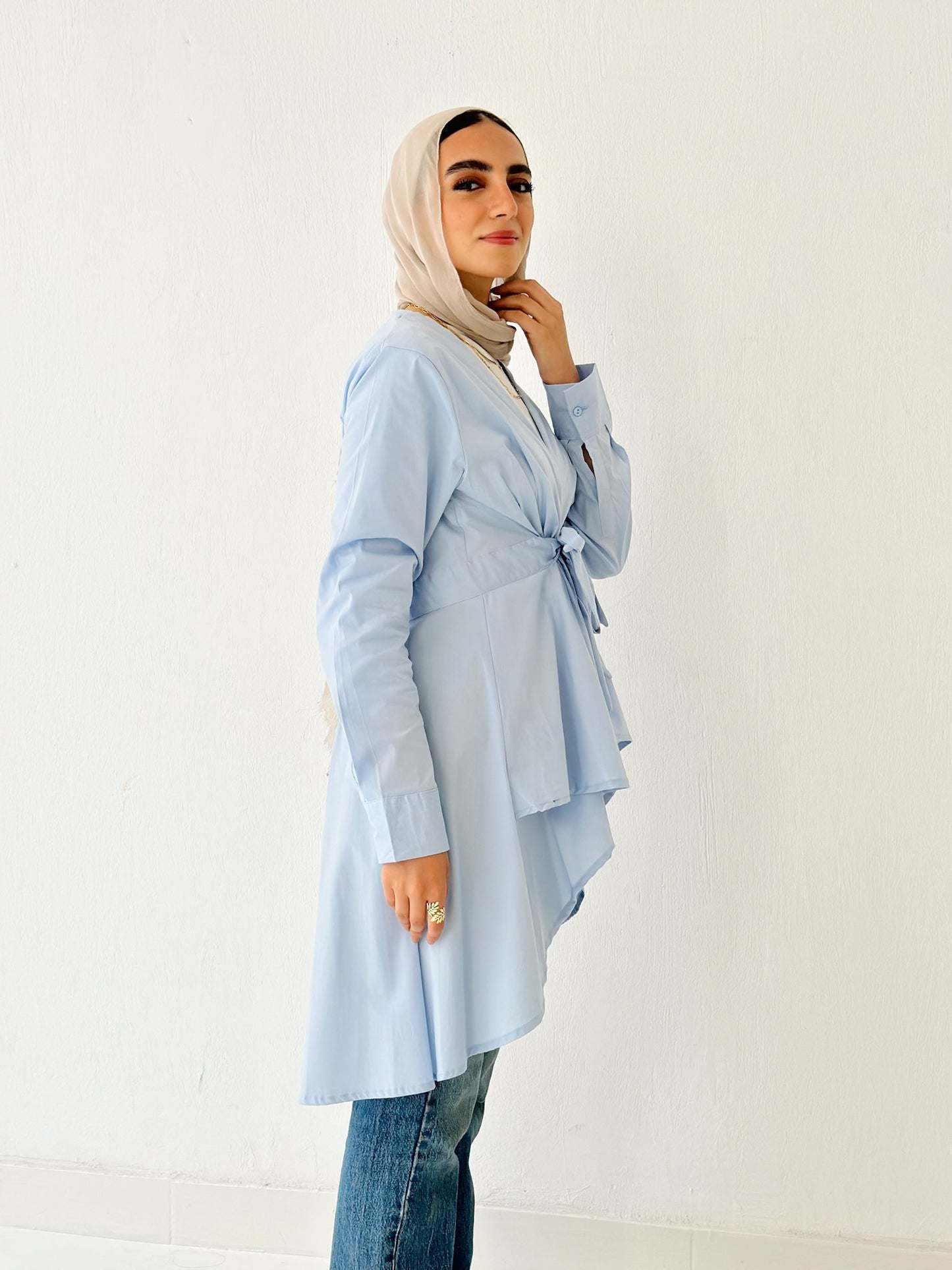 Wrap Blouse _baby blue