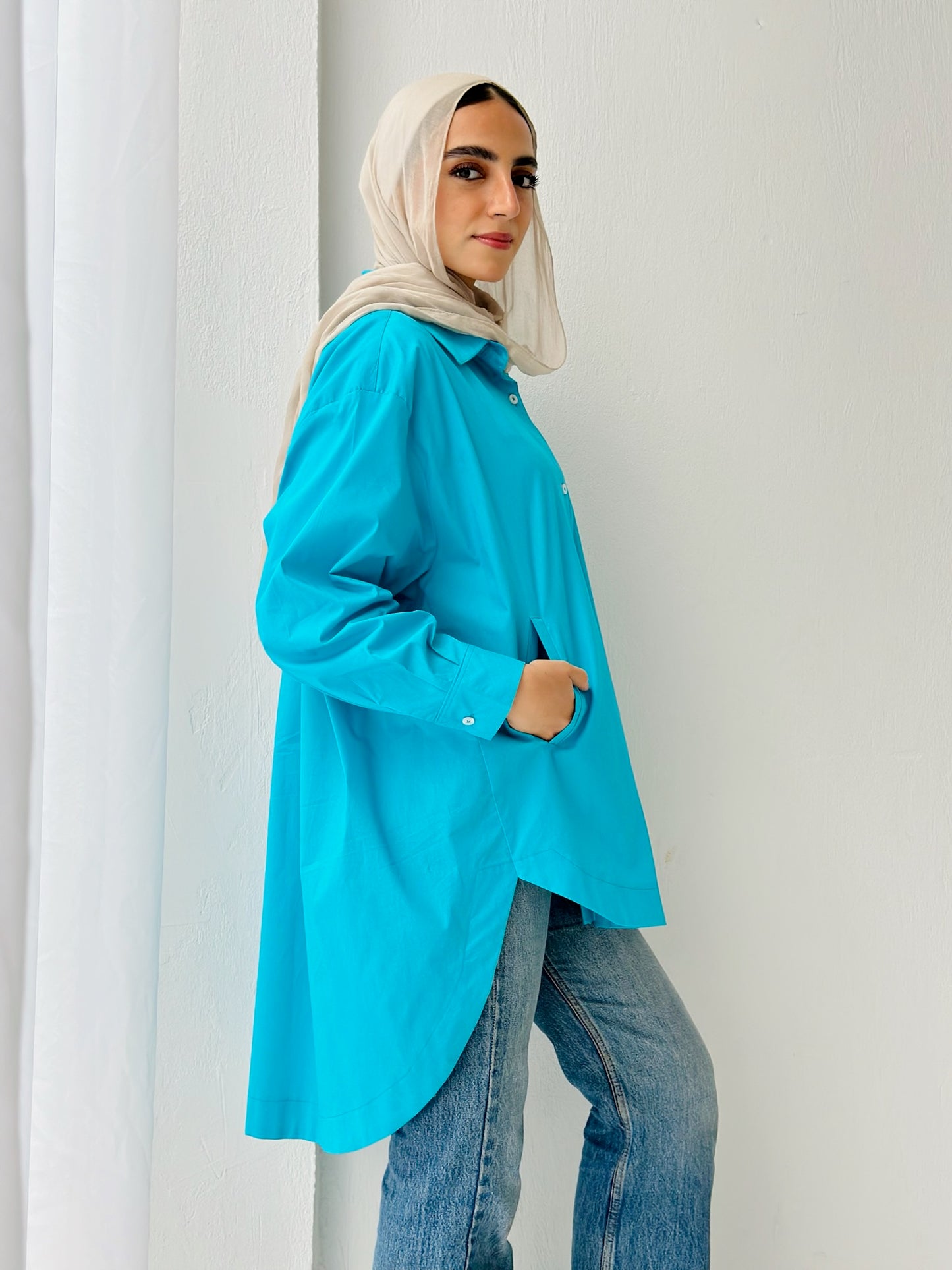 Over Size shirt _Turquoise