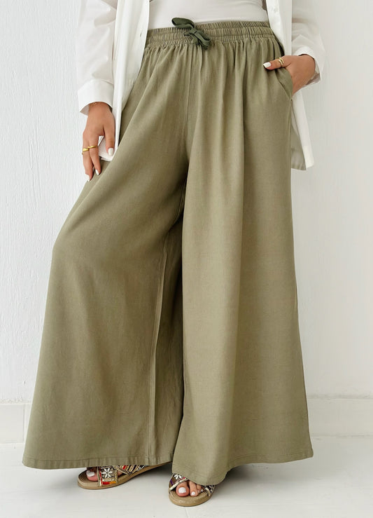 Linen Olive Pants