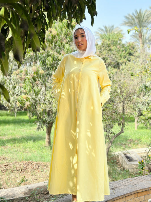 Poplin Dress in Yellow