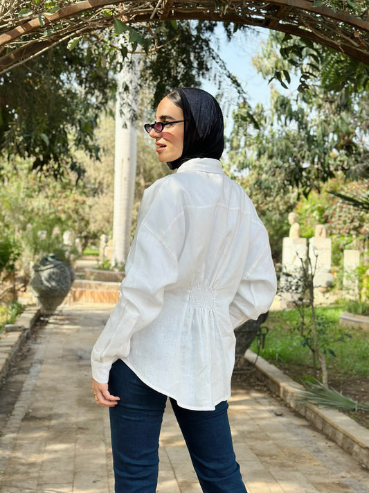 White Pure Linen Shirt