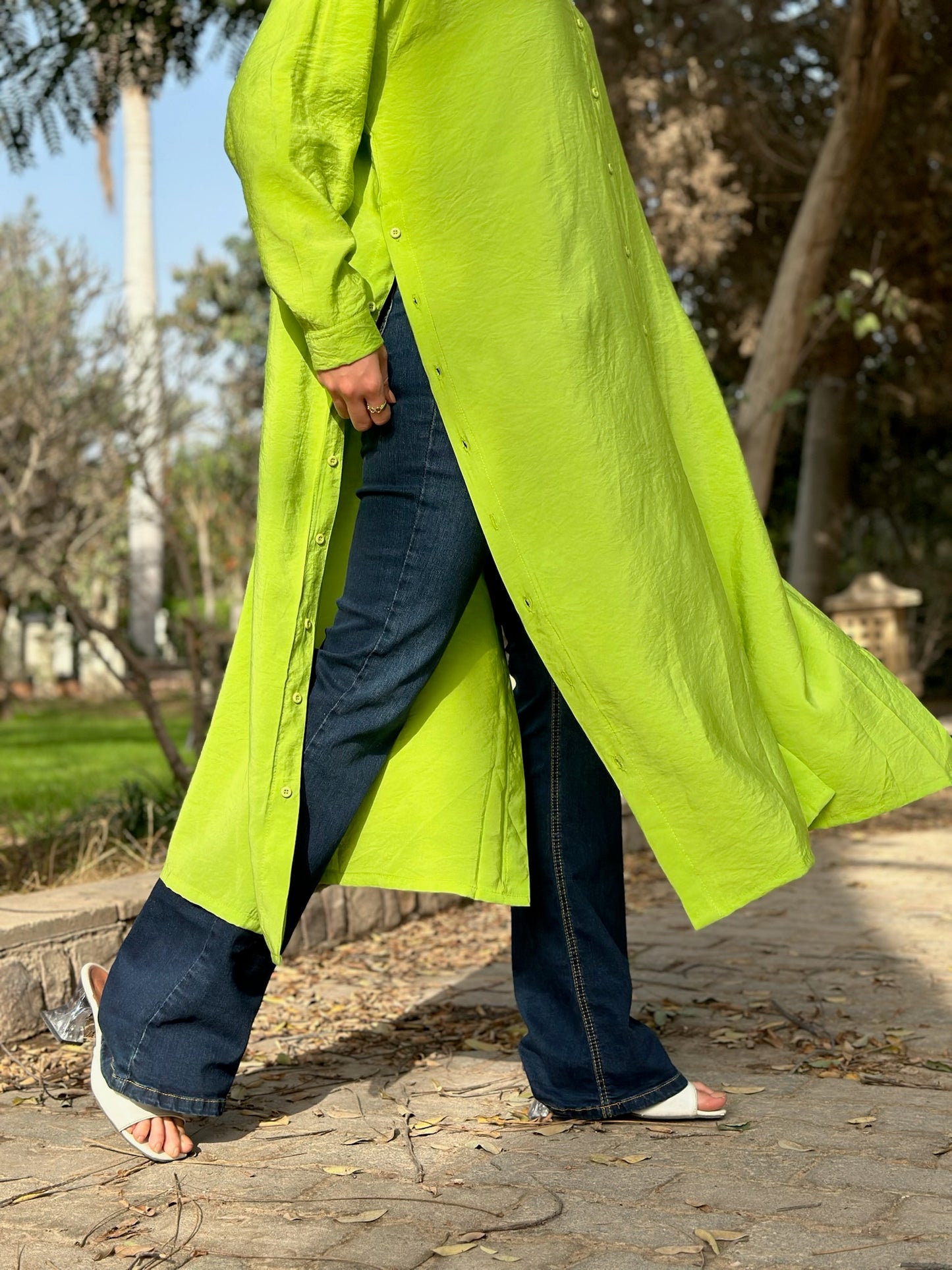 Lime Shirt Dress