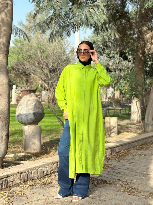 Lime Shirt Dress