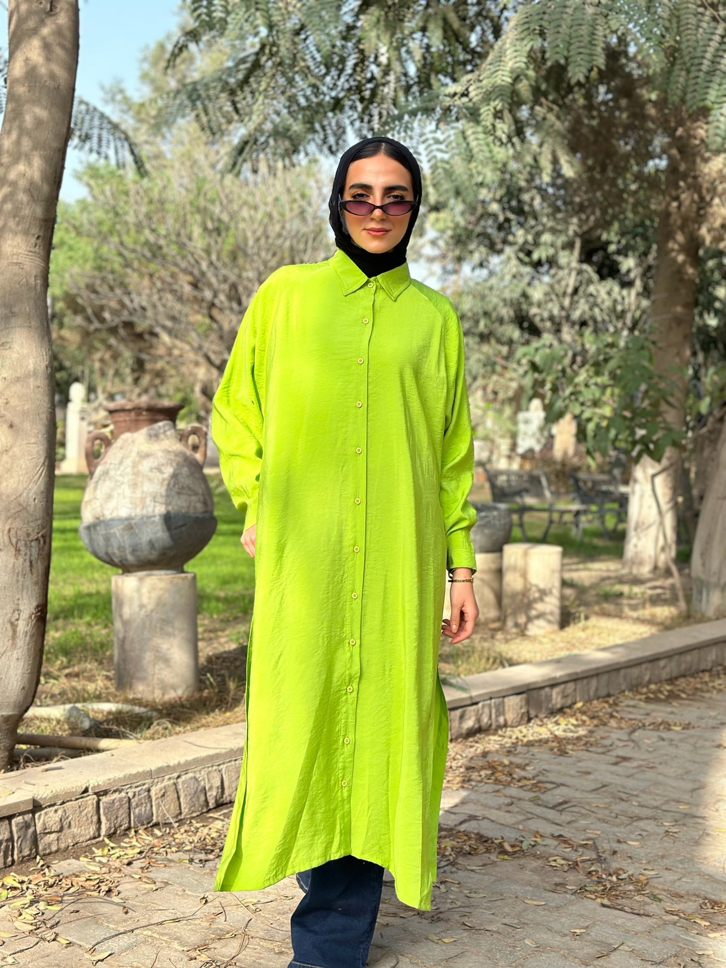 Lime Shirt Dress