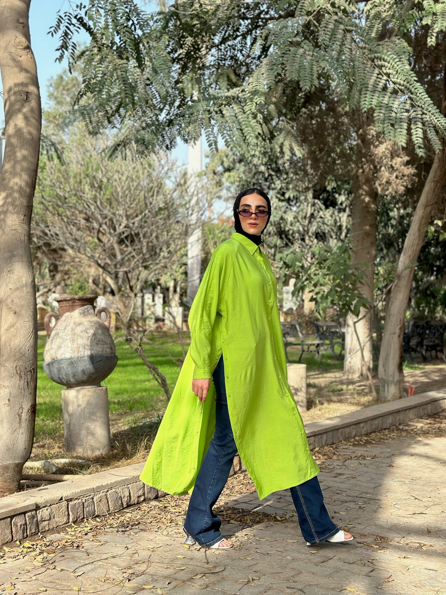 Lime Shirt Dress