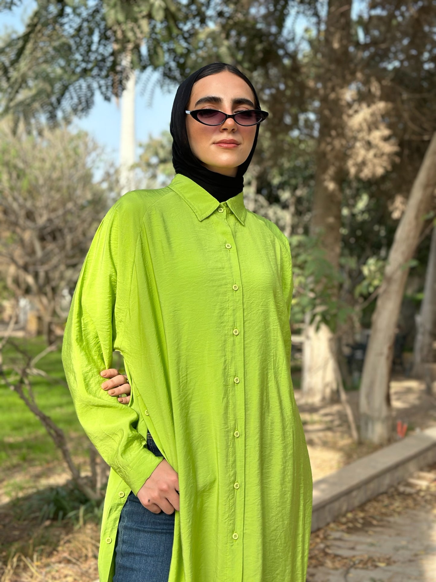 Lime Shirt Dress