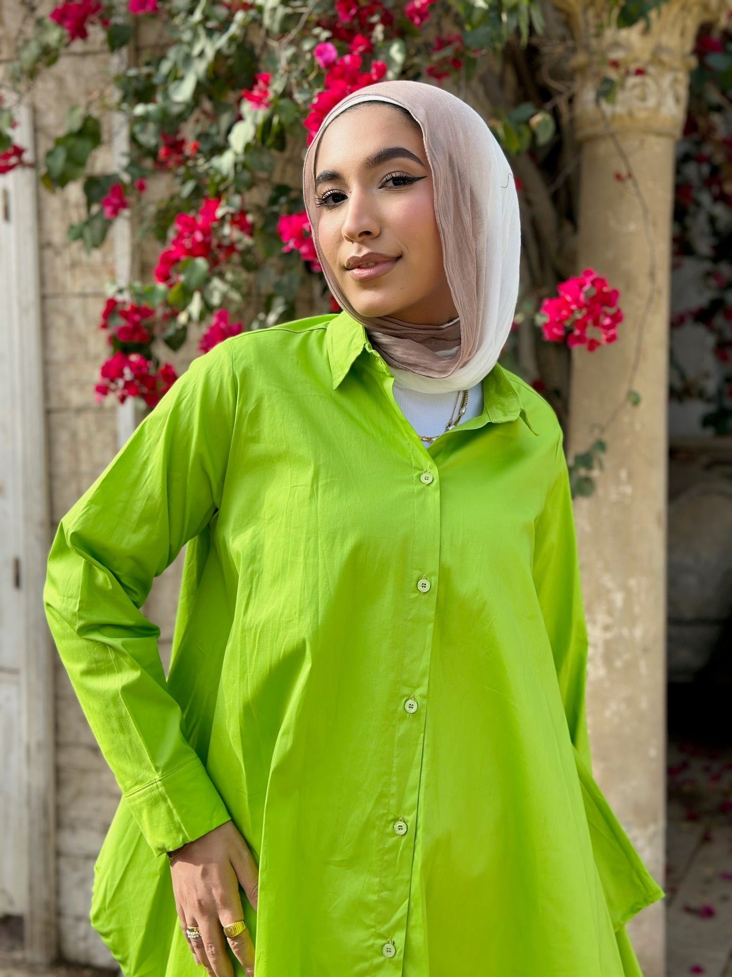 Lime Poplin Shirt